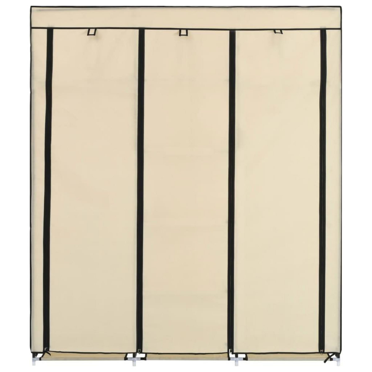 VIDAXL Armoire avec compartiments et barres Creme 150x45x175 cm Tissu