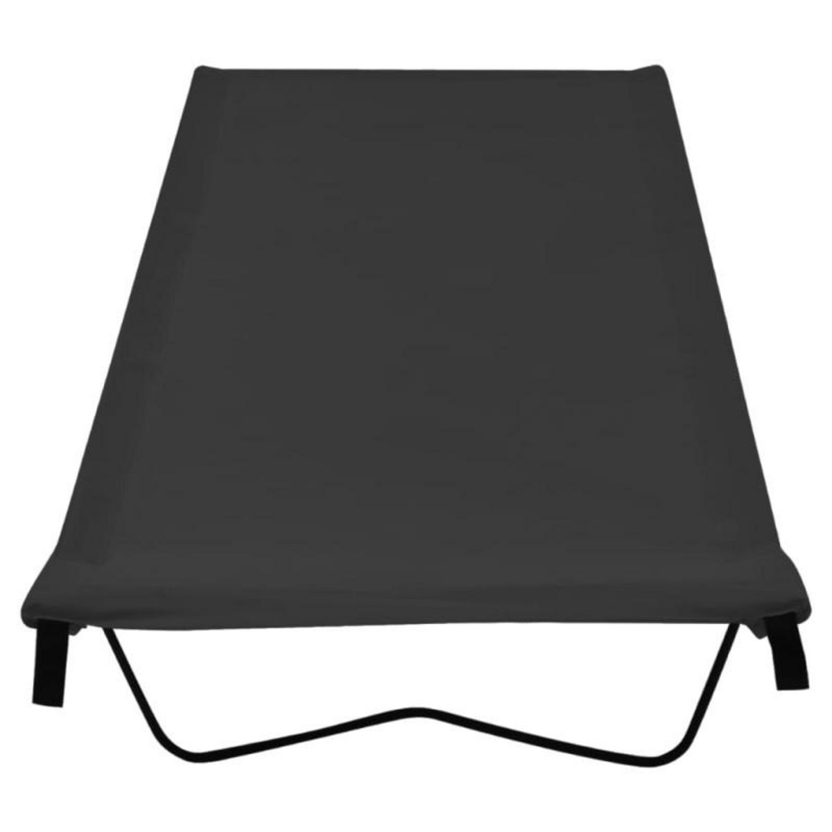 VIDAXL Lit de camping 180x60x19 cm Tissu Oxford et acier Noir