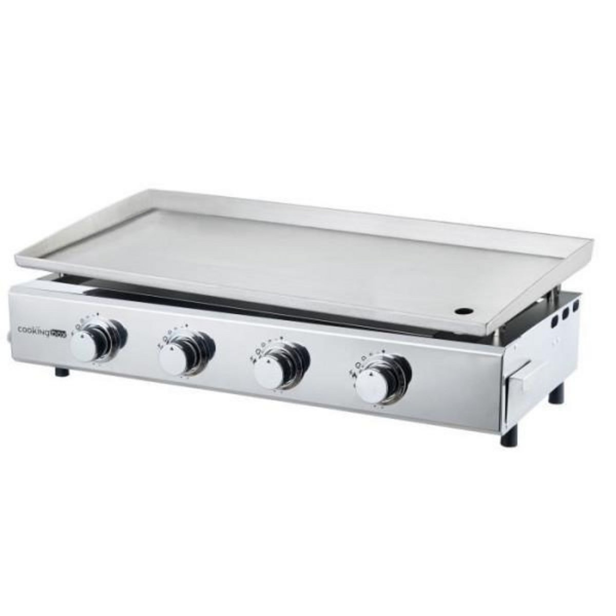 AAAAA Plancha a gaz - 4 feux - BRASILIA - Tout inox - Surface cuisson - XXL - 84 x 34 cm