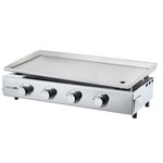 AAAAA Plancha a gaz - 4 feux - BRASILIA - Tout inox - Surface cuisson - XXL - 84 x 34 cm