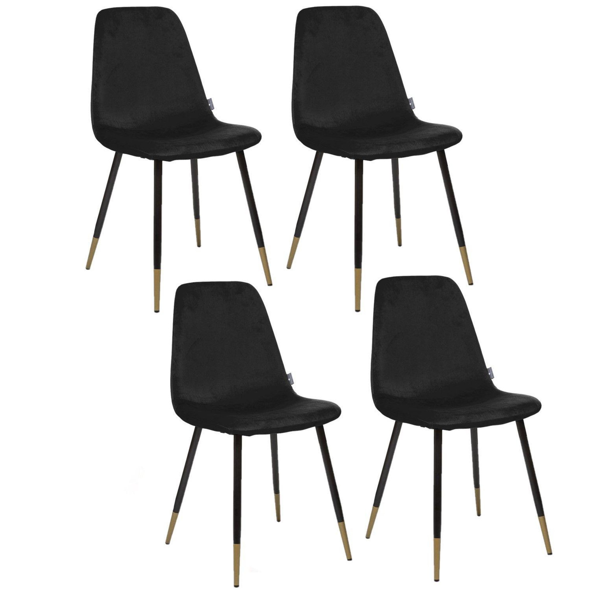 Voir la diapositive 1 : TOILINUX Lot de 4 chaises design velours tyka
