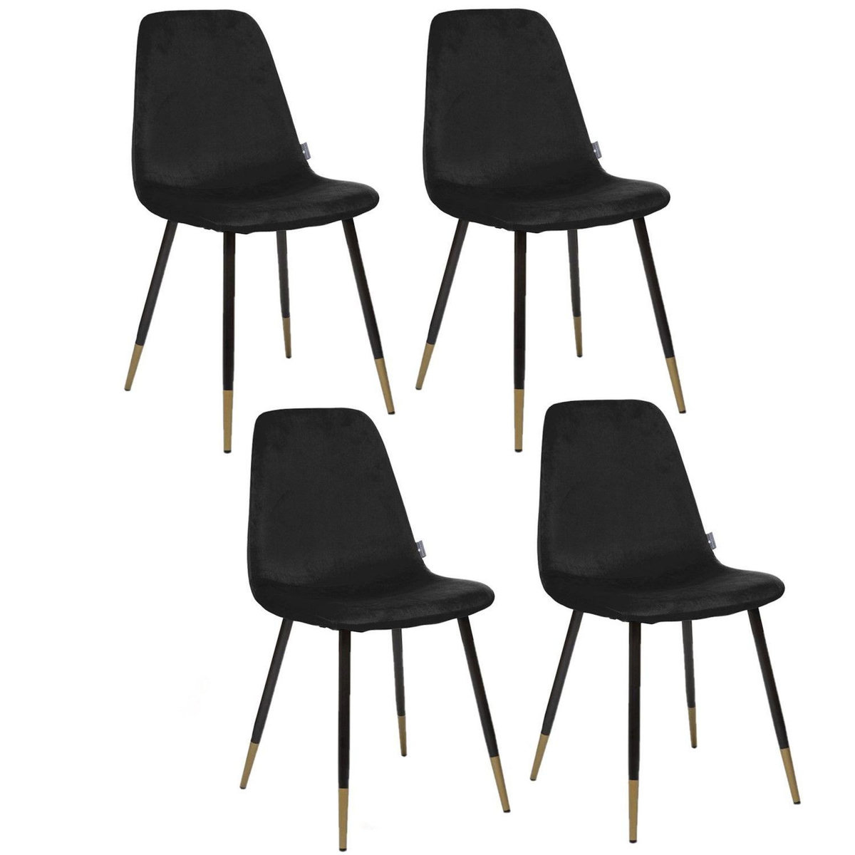 ATMOSPHERA Lot de 4 Chaises design velours Tyka