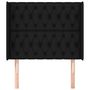 Voir la diapositive 3 : VIDAXL Tete de lit avec oreilles Noir 103x16x118/128 cm Tissu