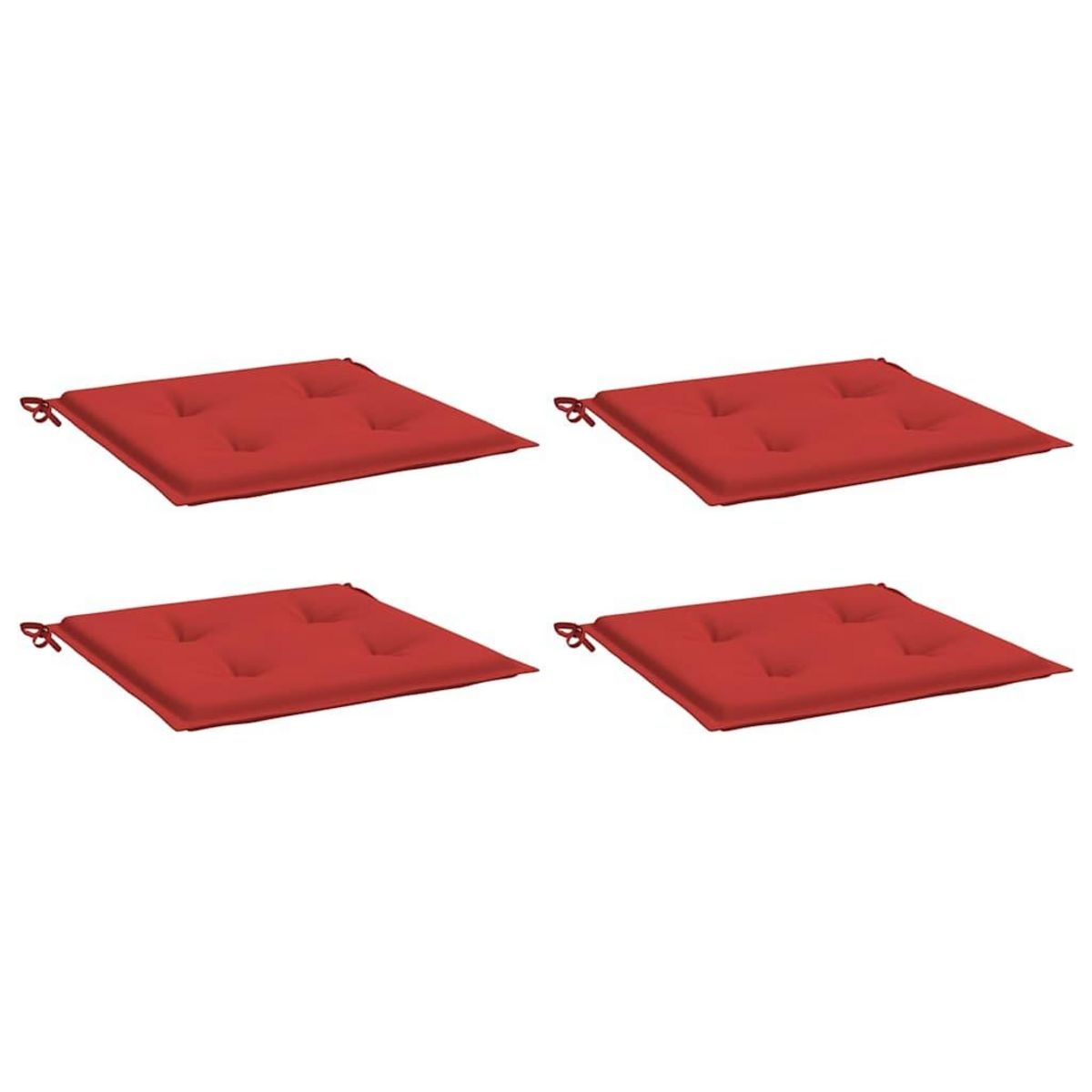 VIDAXL Coussins de chaise jardin lot de 4 rouge 40x40x3cm tissu oxford