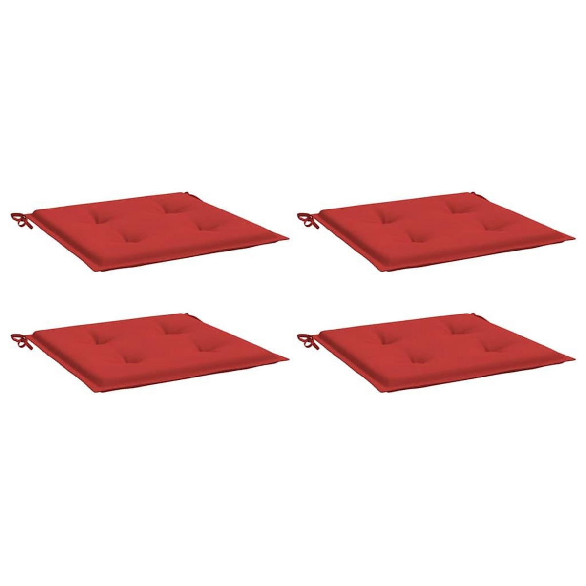 VIDAXL Coussins de chaise jardin lot de 4 rouge 40x40x3cm tissu oxford