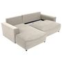 Voir la diapositive 3 : BEST MOBILIER Aurelia - canapé d'angle gauche 4 places convertible avec coffre en tissu texturé