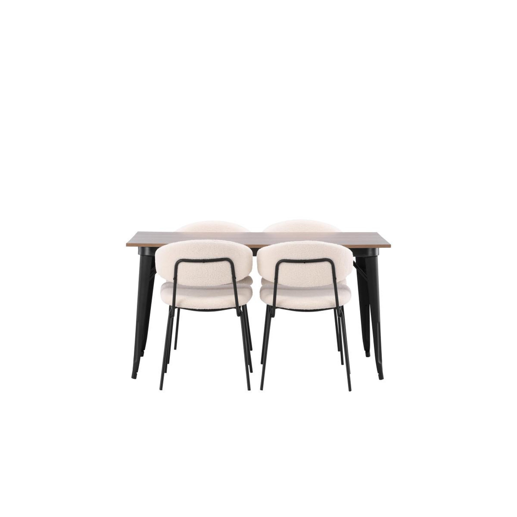 Voir la diapositive 2 : Paris Prix Ensemble table à manger & 4 chaises  tempe & chico  140cm naturel & blanc