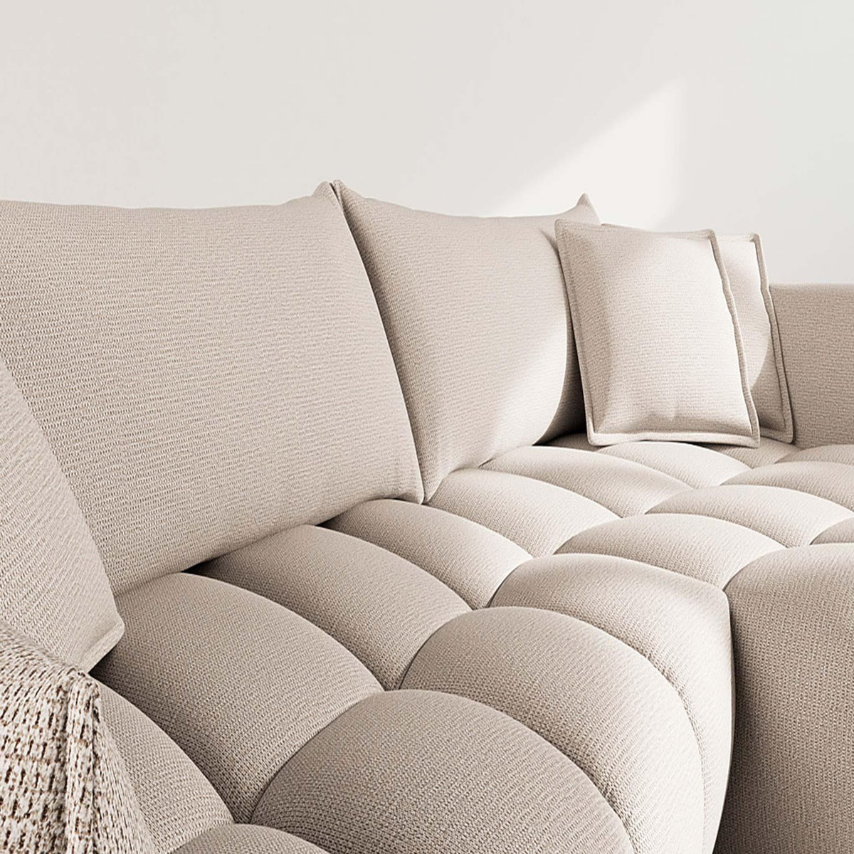 LISA DESIGN Cassiopee - canapé d'angle droit 4 places en tissu texturé