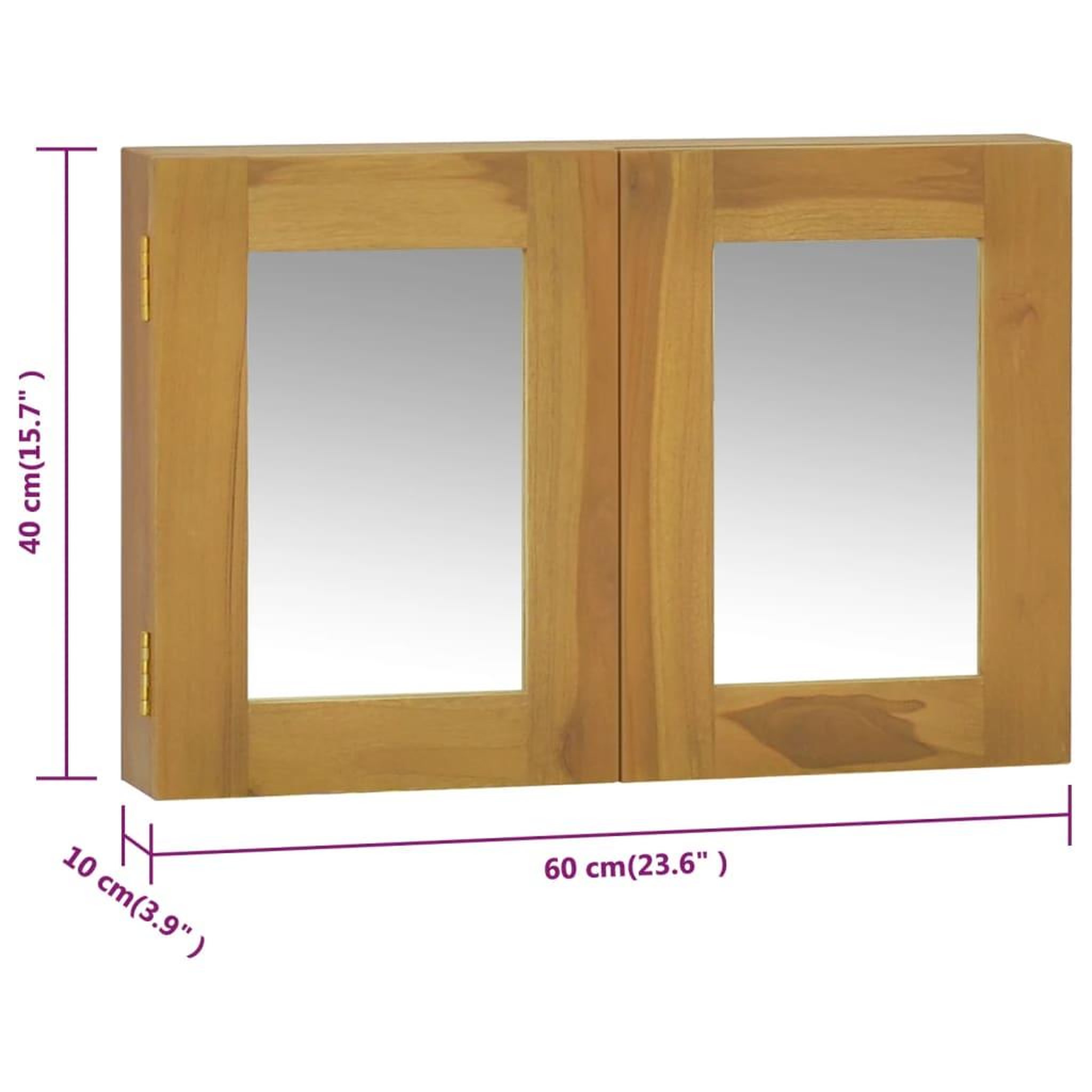 Voir la diapositive 6 : VIDAXL Armoire a miroir 60x10x40 cm Bois de teck solide