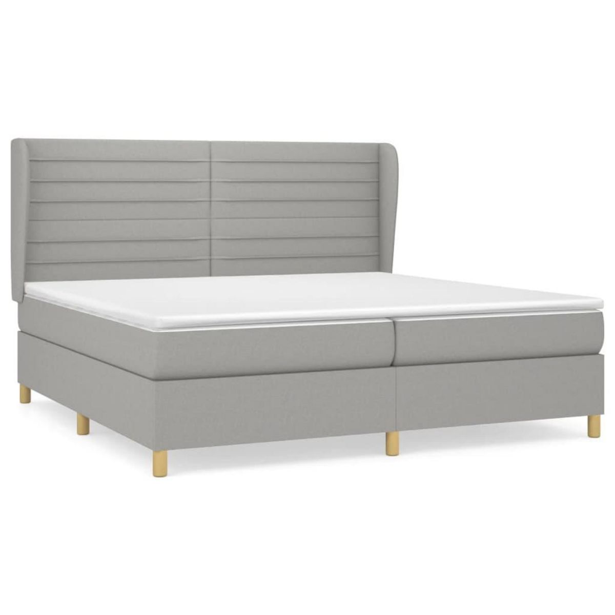 VIDAXL Sommier a lattes de lit avec matelas Gris clair 200x200cm Tissu