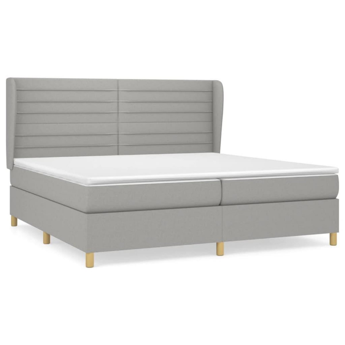 VIDAXL Sommier a lattes de lit avec matelas Gris clair 200x200cm Tissu