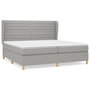 Voir la diapositive 2 : VIDAXL Sommier a lattes de lit avec matelas Gris clair 200x200cm Tissu