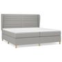 Voir la diapositive 2 : VIDAXL Sommier a lattes de lit avec matelas Gris clair 200x200cm Tissu