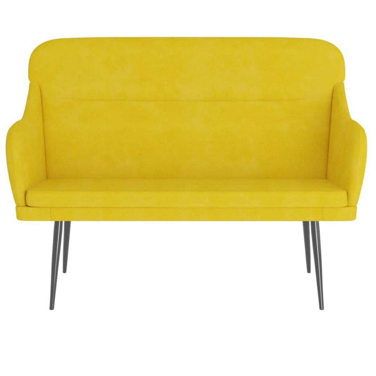 VIDAXL Banc Jaune 110x76x80 cm Velours