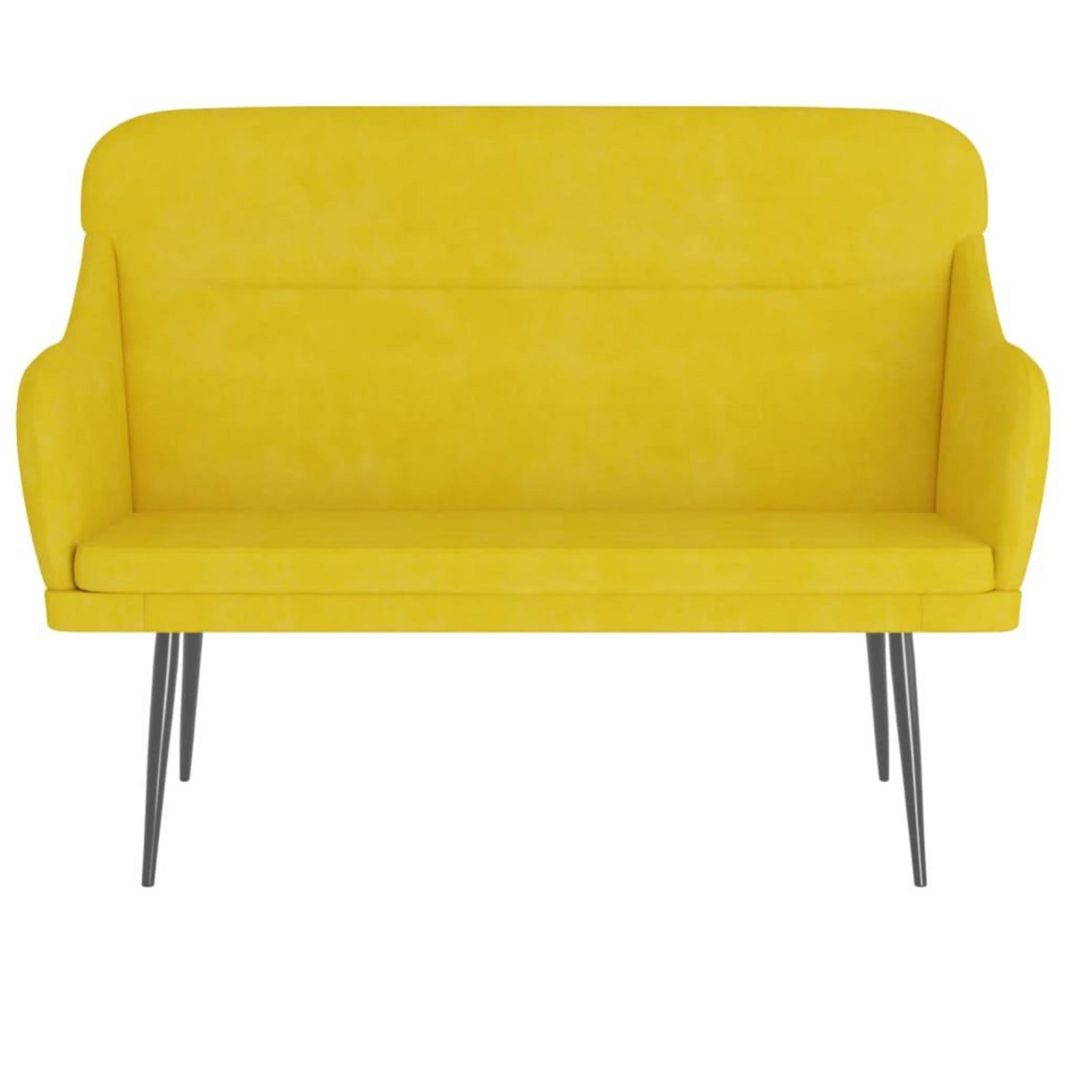 VIDAXL Banc Jaune 110x76x80 cm Velours