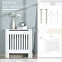 Voir la diapositive 6 : HOMCOM Cache-radiateur design panneau - grille d'aération verticale à lattes - dim. 78L x 19l x 81H cm - MDF blanc