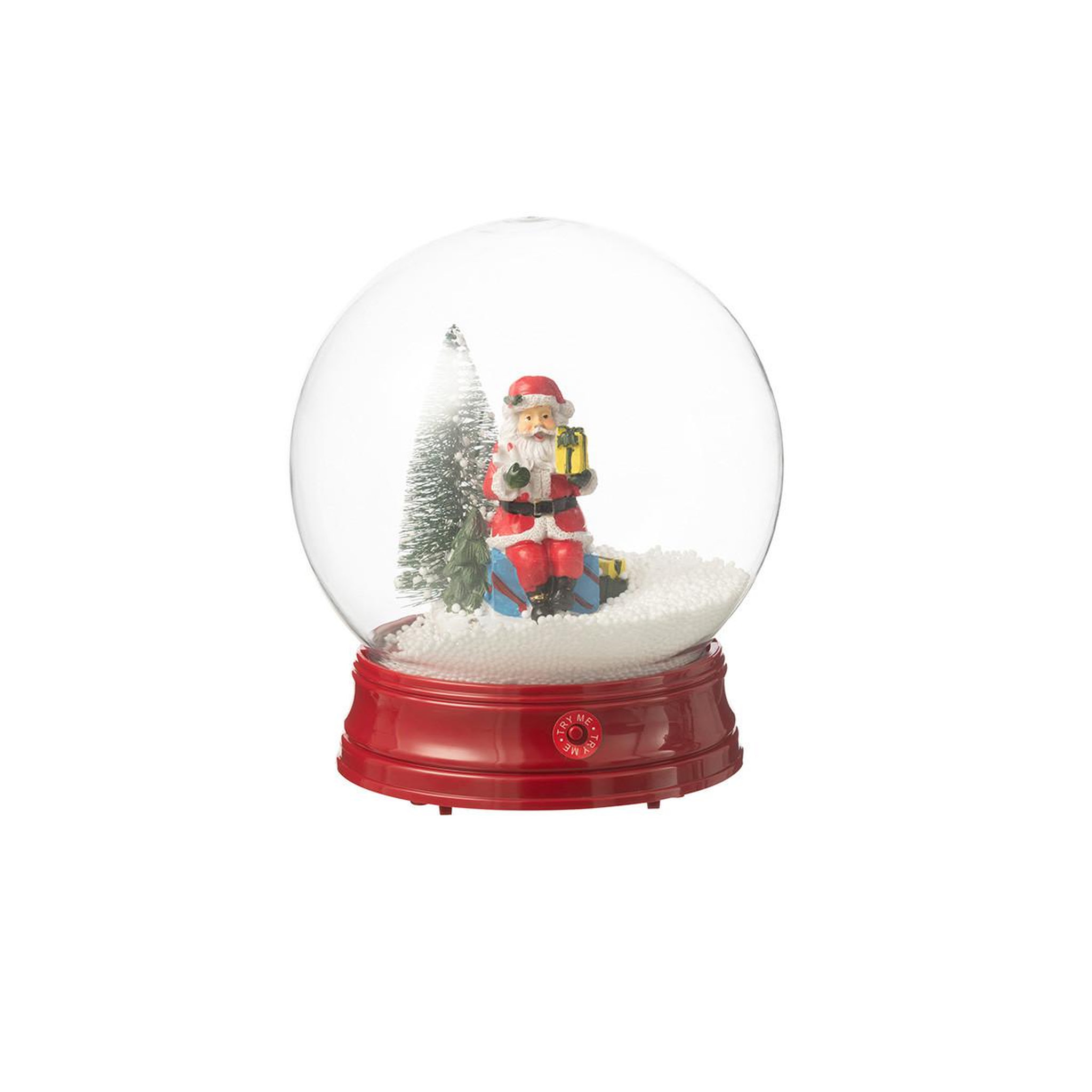 Voir la diapositive 2 : J-LINE Boule à neige à led  père noël  23cm multicolore