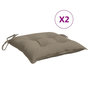 Voir la diapositive 2 : VIDAXL Coussins de chaise lot de 2 taupe 40x40x7 cm tissu oxford