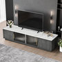 Voir la diapositive 5 : MERAX Meuble tv gris 160 cm mdf