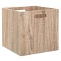 TOILINUX Lot de 6 Boîtes de rangement effet bois en MDF Mix n' modul - L. 31 x l. 31 cm - Couleur chêne naturel