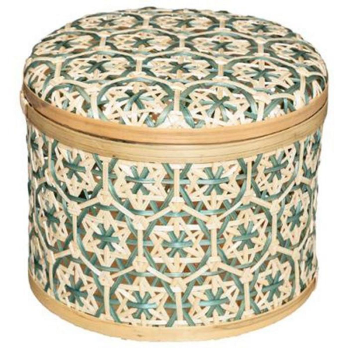 ATMOSPHERA Lot de 2 Boîtes de Rangement  Idylle Folk  20cm Bleu