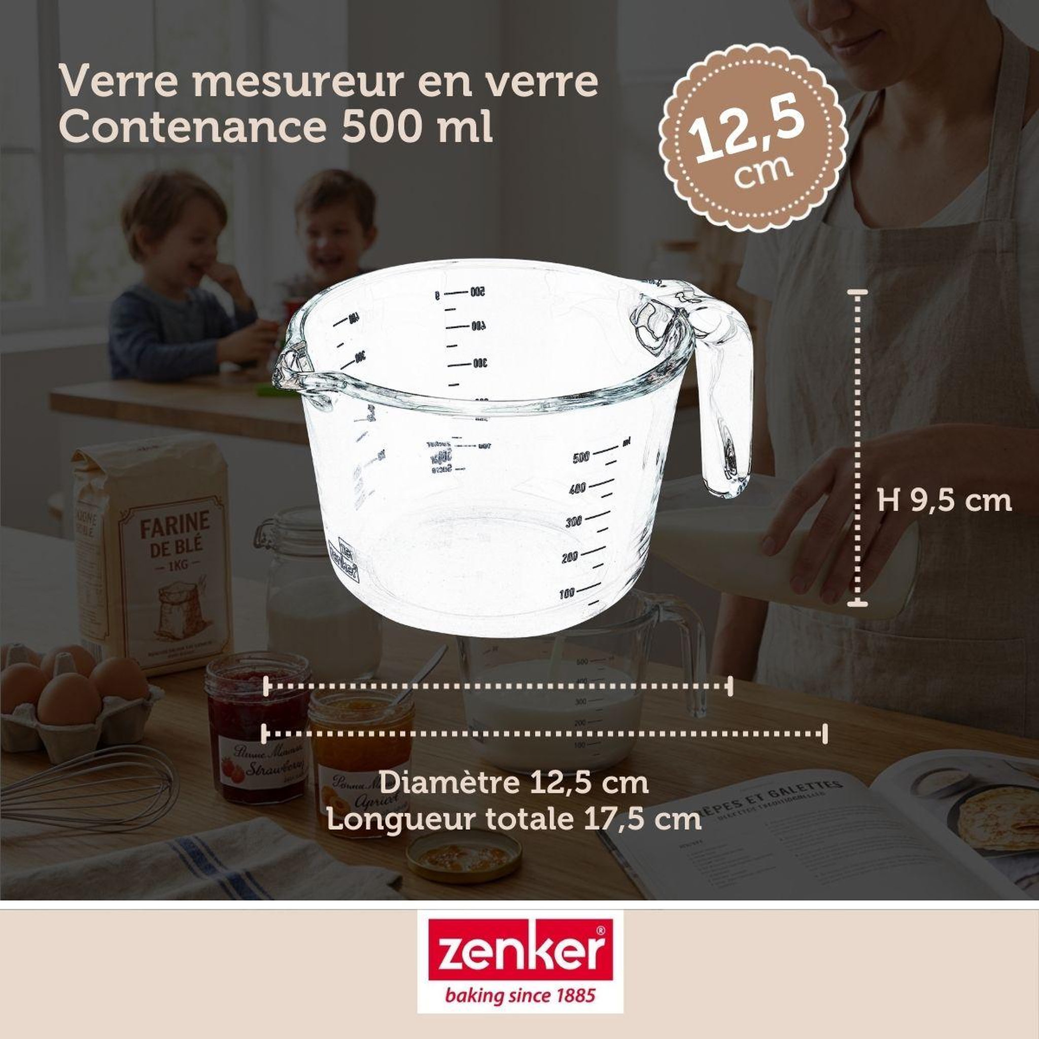 Voir la diapositive 3 : ZENKER Verre mesureur en verre 500 ml zenker