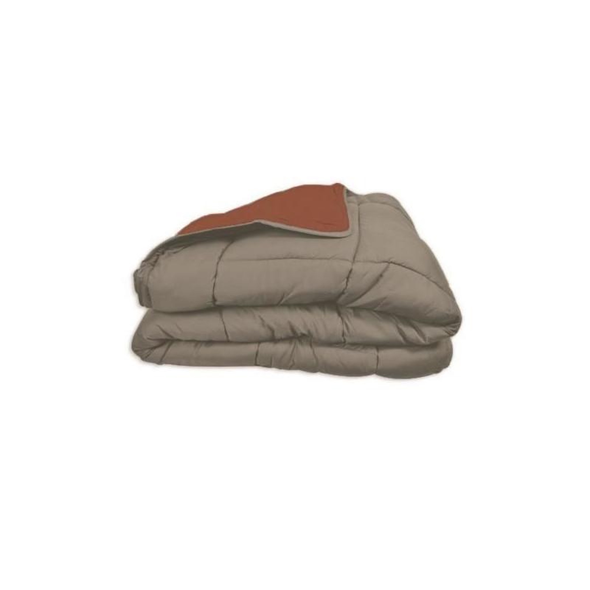 Voir la diapositive 3 : POYET MOTTE POYET MOTTE Couette Microfibre 400g/m2 CALGARY - 200 x 200 cm - Gris galet et Marron gimgembre