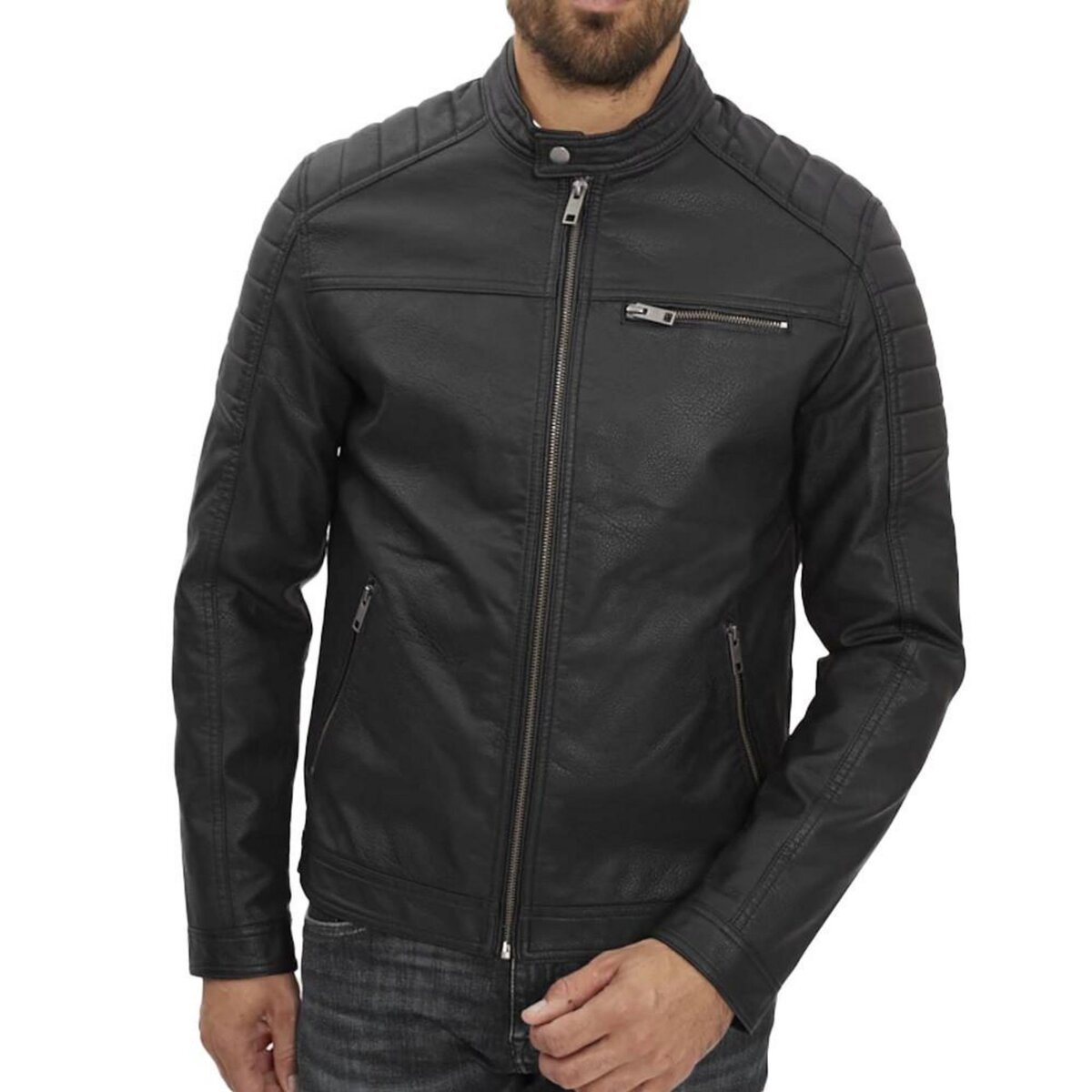 Veste faux 2024 cuir homme