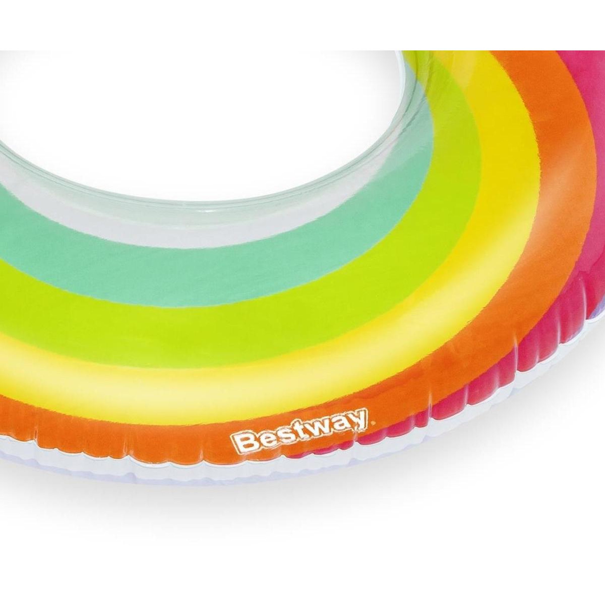 Voir la diapositive 2 : BESTWAY Bouée piscine arc-en-ciel  43647 1.07m