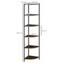 Voir la diapositive 3 : HOMCOM Étagère bibliothèque d'angle style industriel 6 étagères dim. 34L x 34l x 166H cm métal noir MDF aspect bois