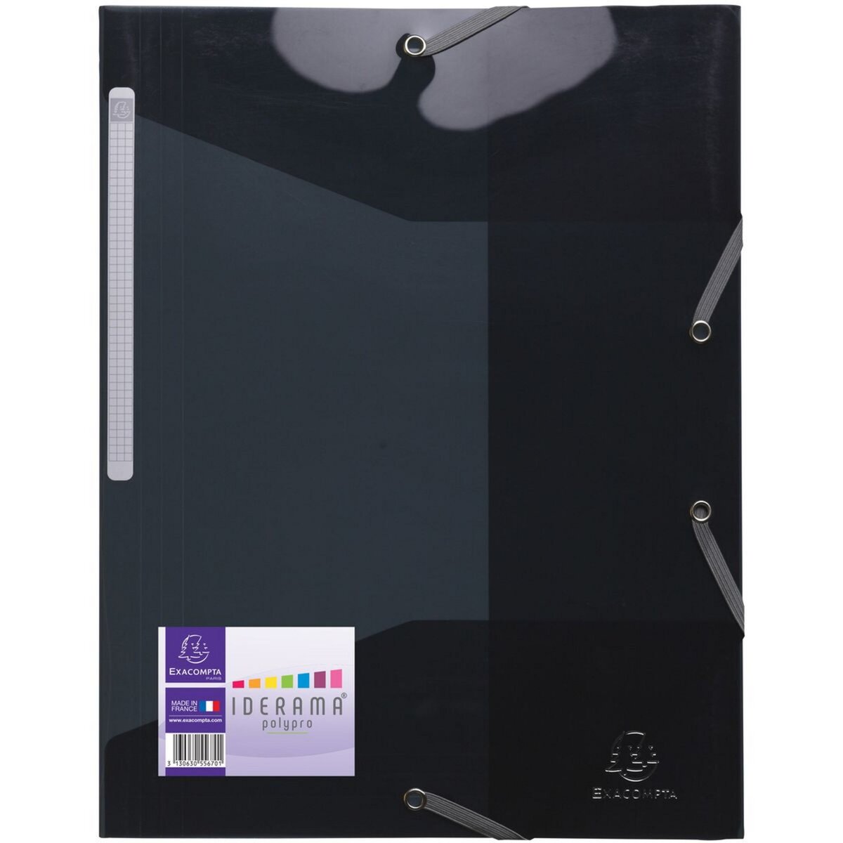 EXACOMPTA Chemise à élastiques 24x32cm 3 rabats polypro Iderama coloris aléatoire