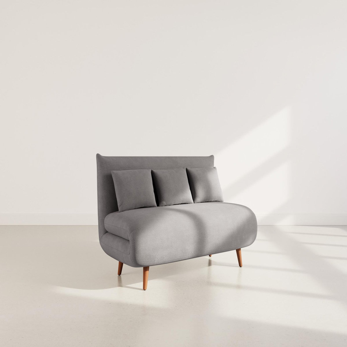 BEST MOBILIER Lumi - banquette convertible clic-clac 2 places en velours côtelé