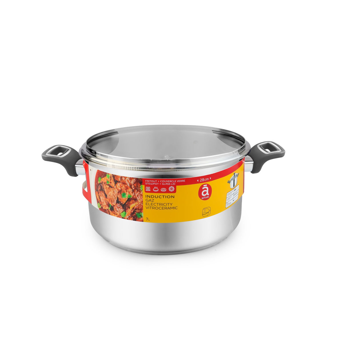 ACTUEL Traiteur induction inox 28 cm - 7 litres