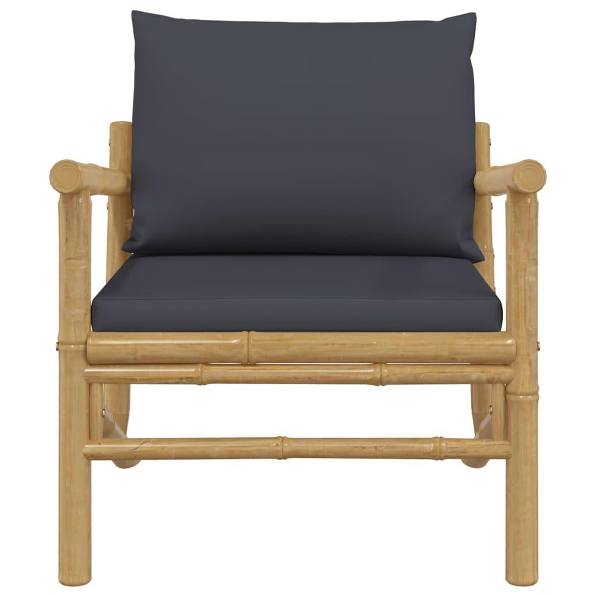 Voir la diapositive 4 : VIDAXL Chaises de jardin lot de 2 avec coussins gris fonce bambou