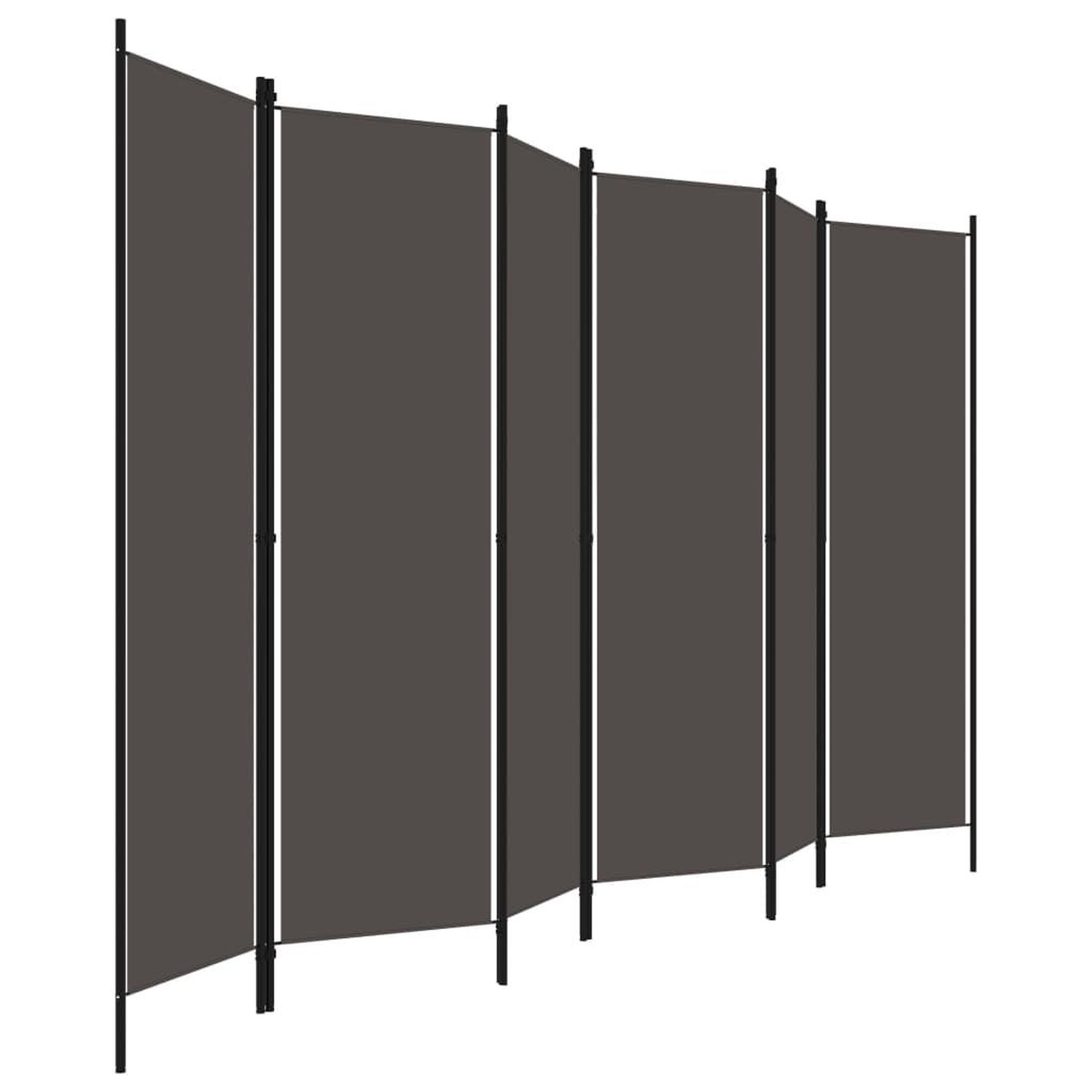Voir la diapositive 3 : VIDAXL Cloison de separation 6 panneaux Anthracite 300x180 cm