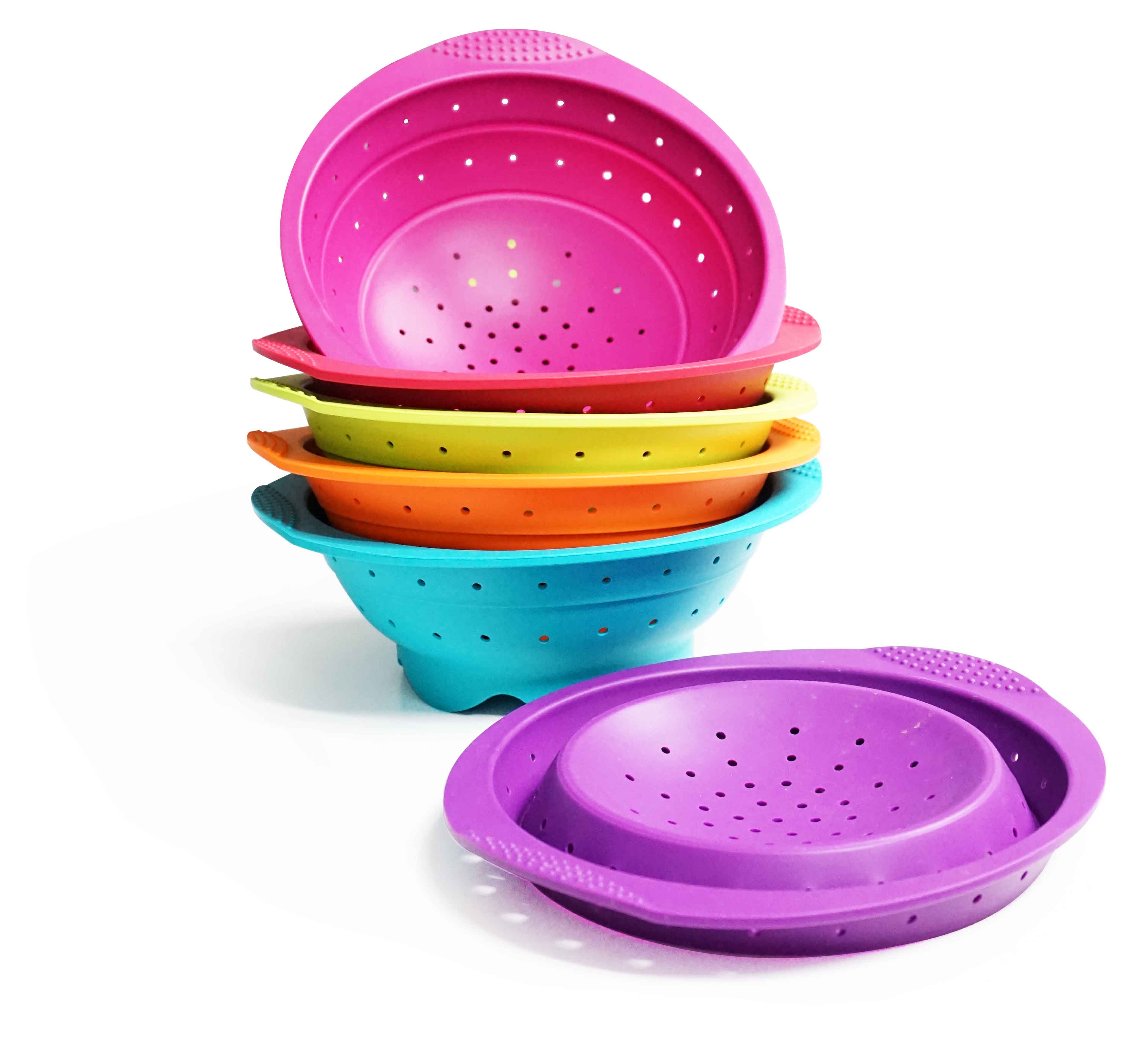 Passoire Pliable En Silicone Rouge - 25,8x18,7x10 Cm, Idéale Pour Petites Cuisines, Camping, Drainage Rapide