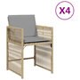 Voir la diapositive 2 : VIDAXL Chaises de jardin avec coussins lot de 4 melange beige
