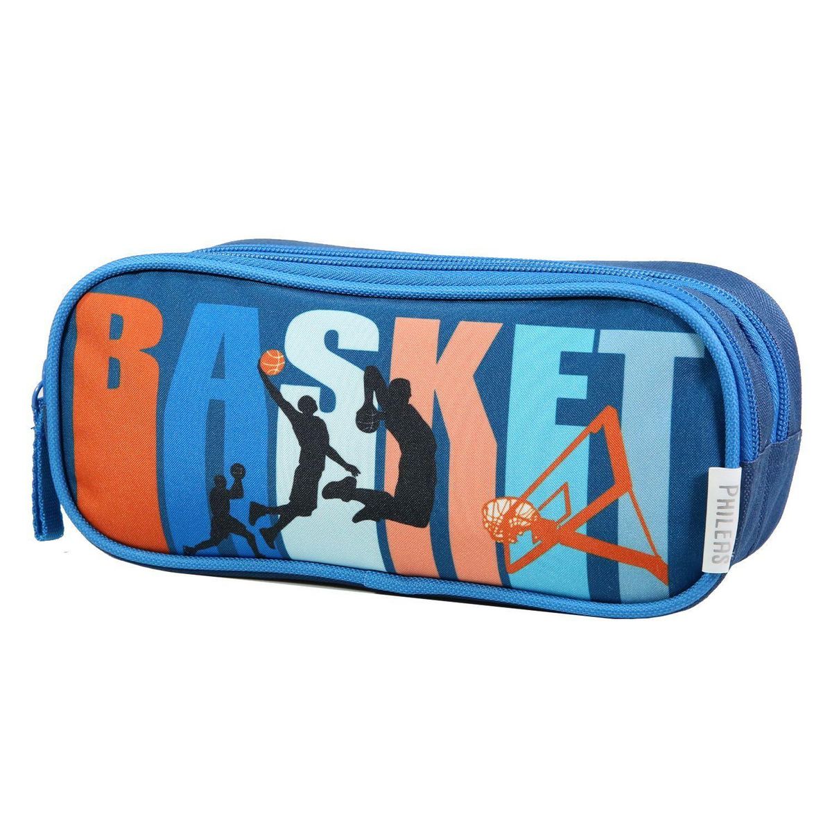 Bagtrotter BAGTROTTER Trousse scolaire 2 compartiments Phileas Bleu Basket