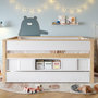 Voir la diapositive 2 : MERAX Lit enfant mi hauteur 90x200 cm coloris blanc+naturel pin