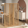 Voir la diapositive 2 : HOMCOM Paravent intérieur ajouré 3 panneaux pliables séparateur de pièce bois de paulownia verni