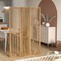 Voir la diapositive 2 : HOMCOM Paravent intérieur ajouré 3 panneaux pliables séparateur de pièce bois de paulownia verni