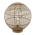 GLOBO Lampe à poser design bambou Hildegard - Diam. 50 x H. 53 cm - Beige naturel