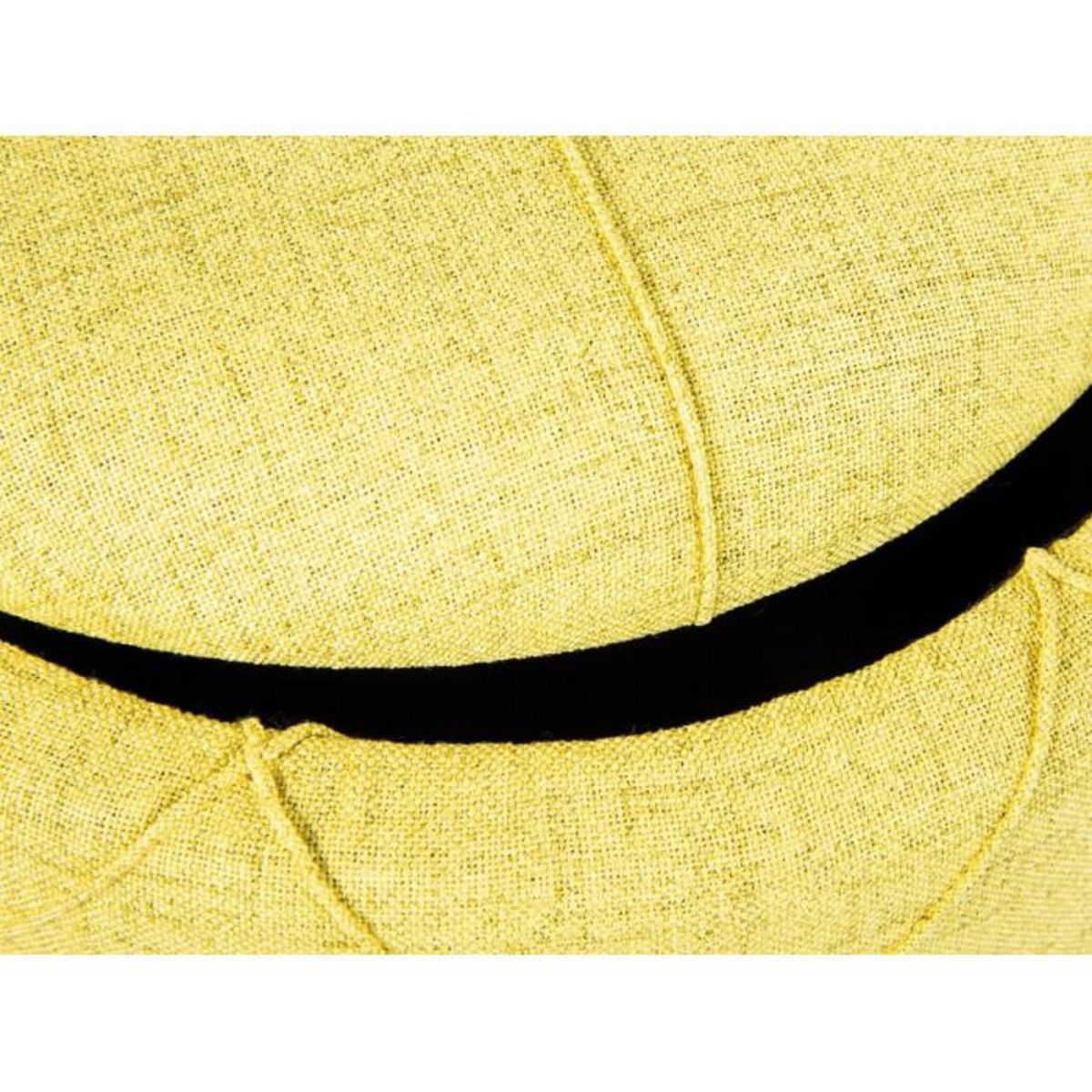 Paris Prix Pouf de Rangement Capitonné  Elio  40cm Jaune