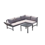 CONCEPT USINE Salon de jardin bas 4 places canapé inclinable TEORA