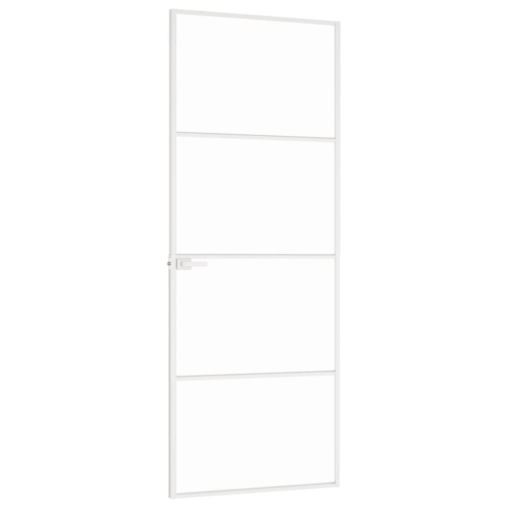 Voir la diapositive 4 : VIDAXL Porte d'interieur Blanc 76x201,5 cm Trempe verre aluminium fin