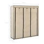 Voir la diapositive 6 : VIDAXL Armoire avec compartiments et barres Creme 150x45x175 cm Tissu