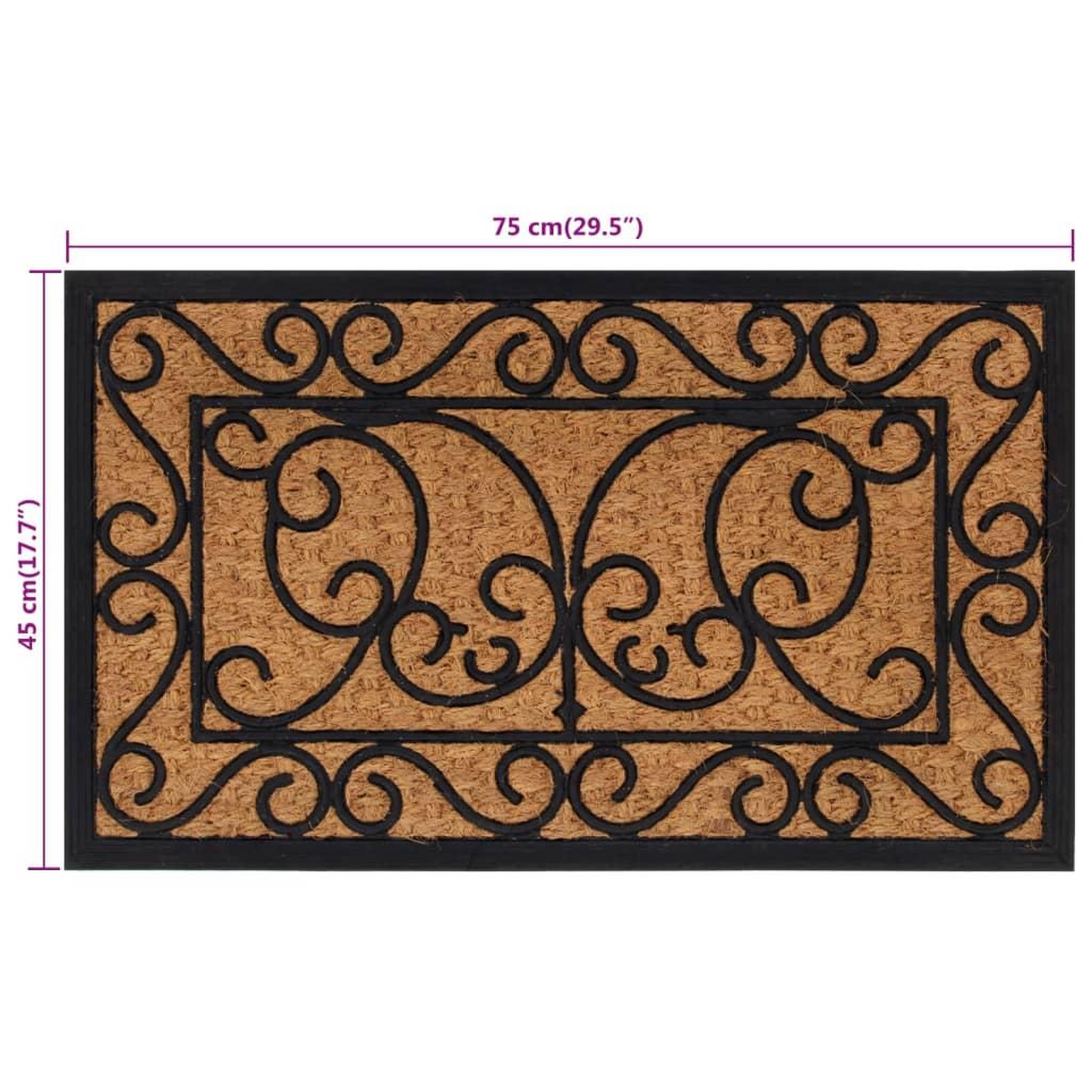 Voir la diapositive 6 : VIDAXL Paillasson rectangulaire 45x75 cm caoutchouc et fibre de coco