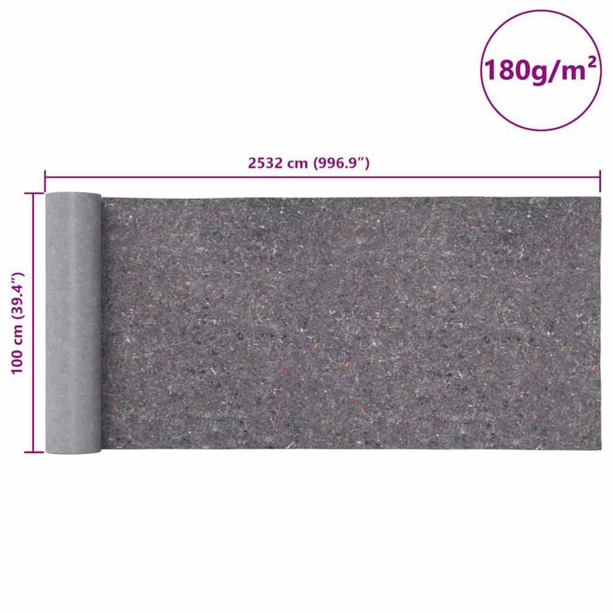 VIDAXL Bache de protection contre peinture 2532 cm 180 g/m² gris