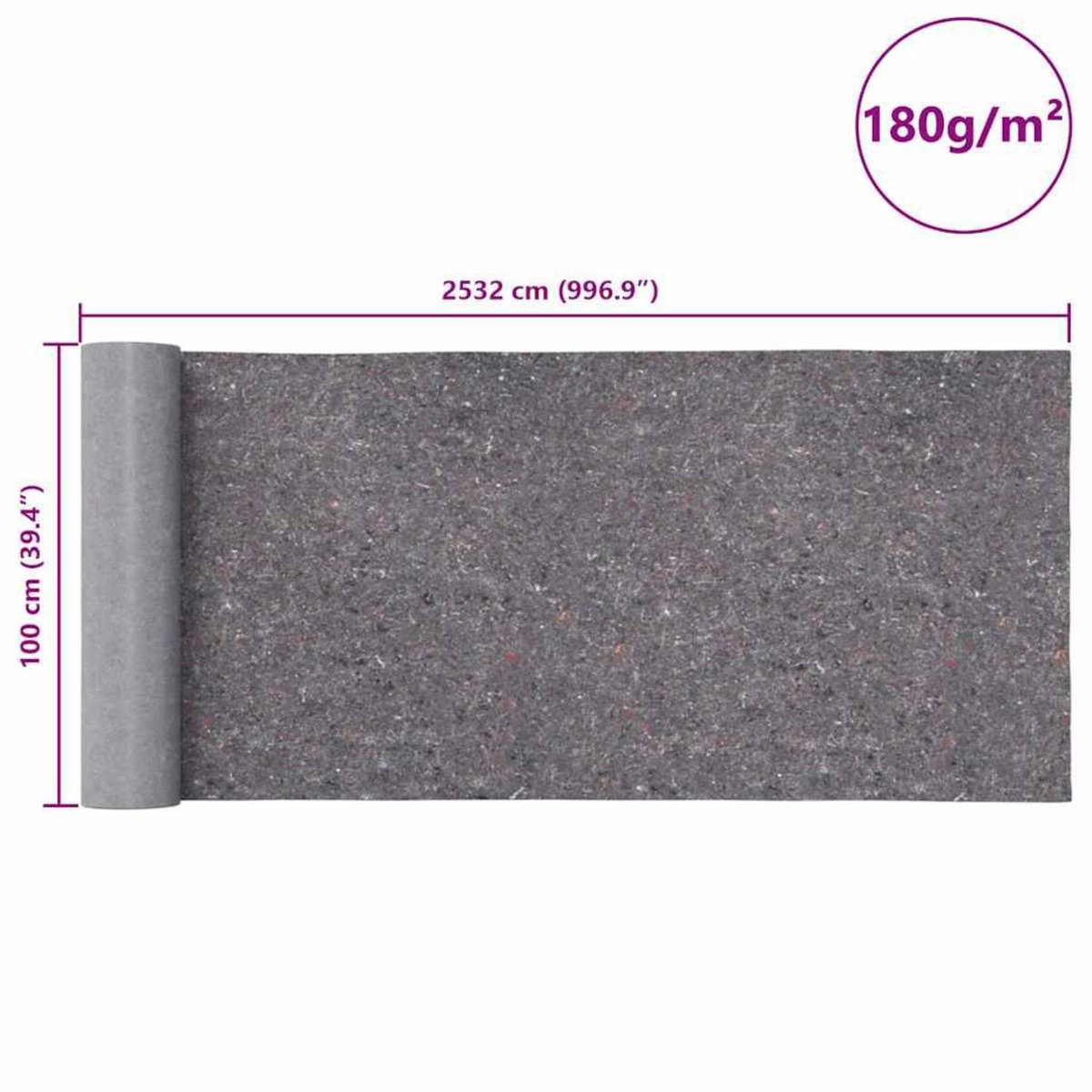 VIDAXL Bache de protection contre peinture 2532 cm 180 g/m² gris