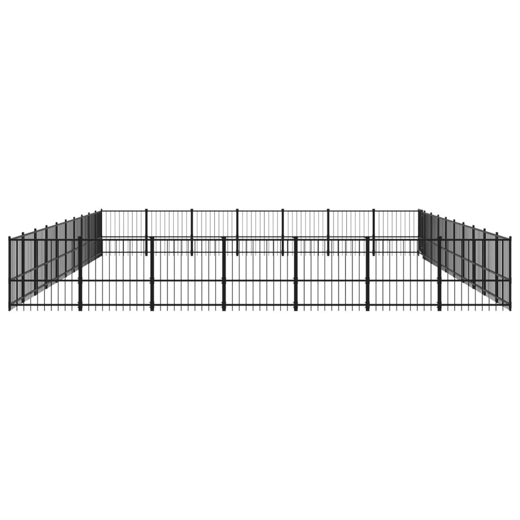 Voir la diapositive 4 : VIDAXL Chenil d'exterieur pour chiens Acier 65,86 m²